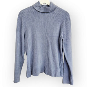 Vintage Talbots Purple Teddy Fleece Long Sleeve Mock Neck Sweater M